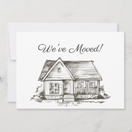 Enkelt Skissad NyAdress Hus Meddelande