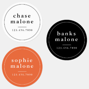 Enkelt Skola Färg vattentätt Namn Klistermärke