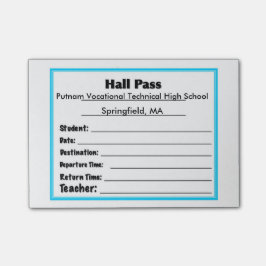 Enkelt Skolor Hall Pass Post IT Notes Post-it Block