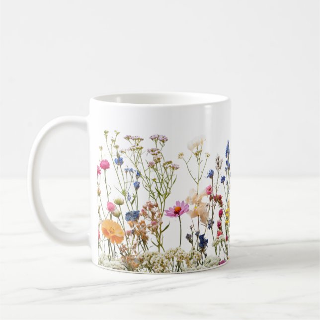 Enkelt skönhetsvarv Elegant Wildblomma Bloom Kaffemugg (Vänster)