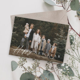 Enkelt skript 3 Photo Gott nytt år Julkort