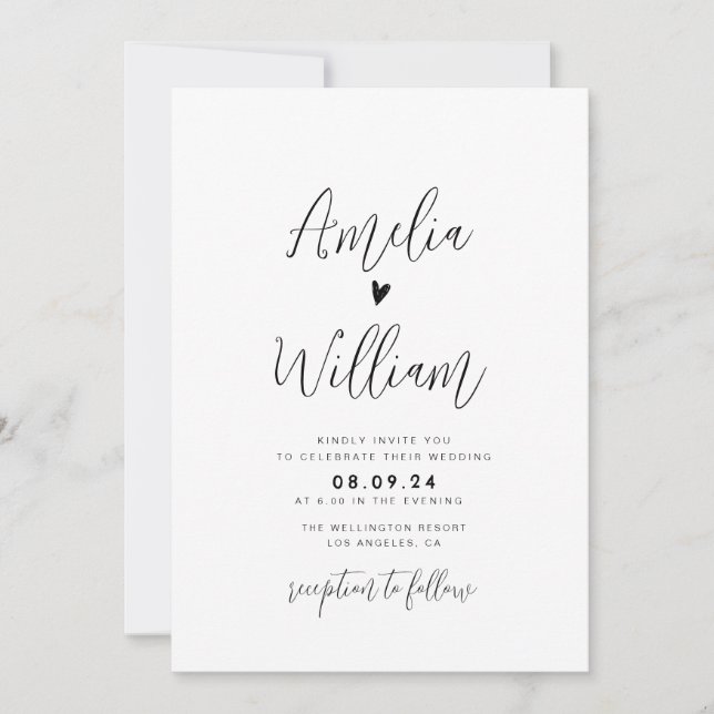 enkelt skript alla i en QR-kod bröllop Inbjudningar (Framsida)