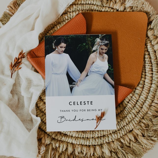 Enkelt skript Bridesmaid-kort Inbjudningar (Skapare uppladdad)