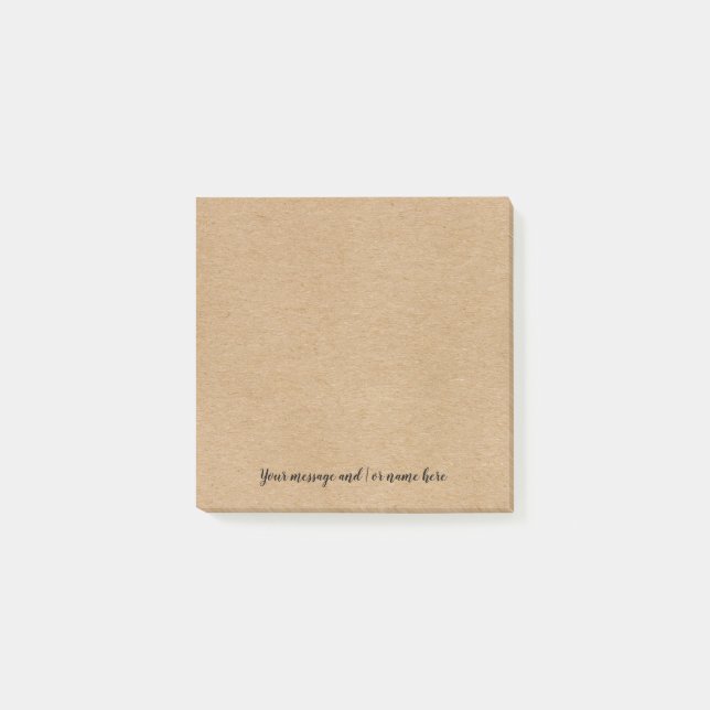 Enkelt skript lantlig kraftpapper Ditt meddelande Post-it Block (Framsida)