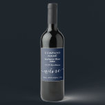 Enkelt skript - marin blå och vit vinflaska etikett<br><div class="desc">Enkelt skript - Etikett Navy Blue & White Vin Flaska i Affärskortet Store.</div>