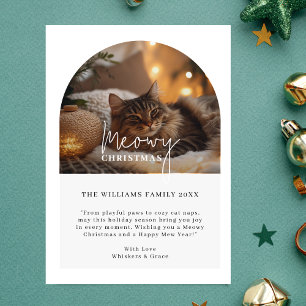 Enkelt skript - Meowy-julfotfoto Julkort