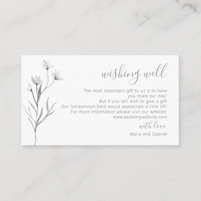 Enkelt skript. Önskbrunn i Botaniskt Bröllop Tilläggskort (Framsida)