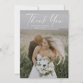 Enkelt skript Photo Bröllop Tack Kort