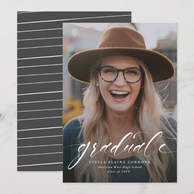 Enkelt skript student-meddelande med ett foto-gråt (Fram/baksida)