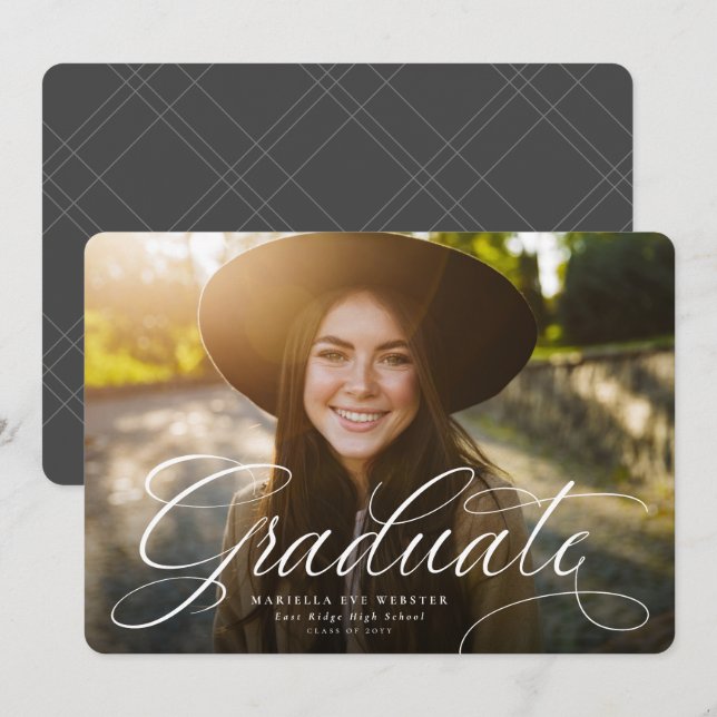 Enkelt skript student vågrät studenten meddelande (Fram/baksida)