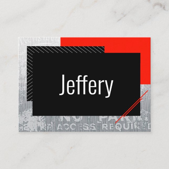 Enkelt skript, svart, grått, vitt rand placeringskort (Framsida)