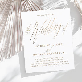 Enkelt skript Vit & Guld budget Bröllop