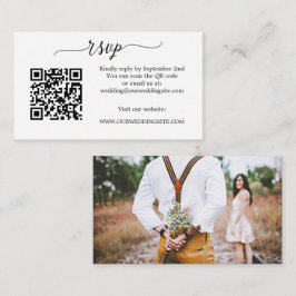 Enkelt skriptfoto QR-kodhölje för QR-Bröllop OSA Tilläggskort