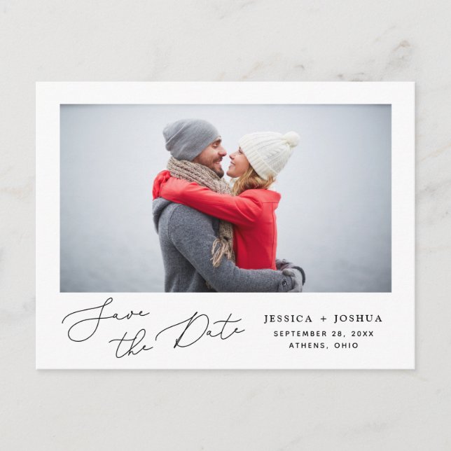 Enkelt skriptfoto Spara datumvykortet Vykort (Framsida)