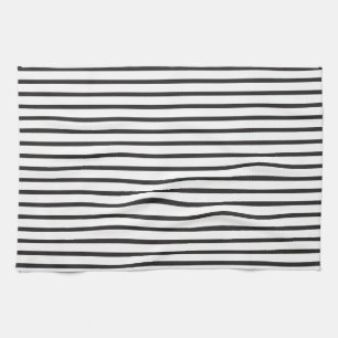 Enkelt Sleek Black and White Rand Kökshandduk
