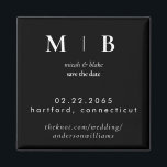 Enkelt Sleek Monogram B/W Bröllop spara datum II Magnet<br><div class="desc">Contemporary Black and White Monogram Bröllop spara datum Magnet. Större utskrift än original.</div>