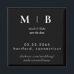 Enkelt Sleek Monogram B/W Bröllop spara datum II Magnet<br><div class="desc">Contemporary Black and White Monogram Bröllop spara datum Magnet. Större utskrift än original.</div>
