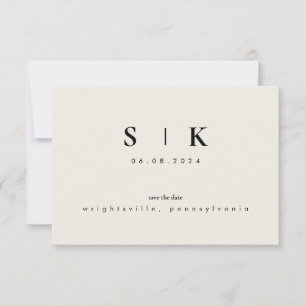Enkelt Sleek Monogram Beige Spara datum III