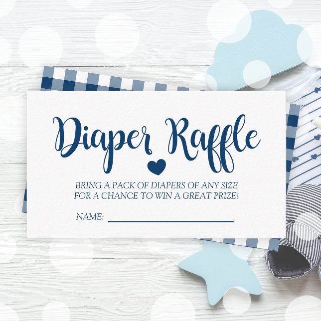 Enkelt småbarn i Buffalo Play Baby Shower Tilläggskort (Simple Navy Buffalo Plaid Baby Shower Enclosure Card)