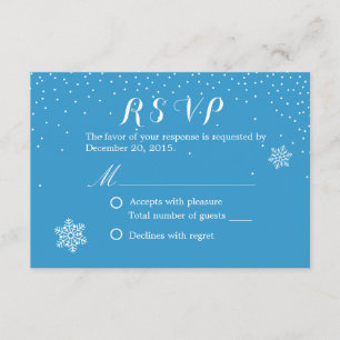 Enkelt Snöflingor Blue Winter Wedding OSA kort