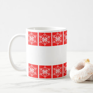 Enkelt snöflingor Festive Patterned Mugg. Kaffemugg