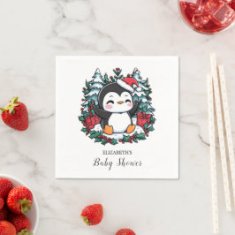 Enkelt snöflingor Penguin Babyskor Pappersservett