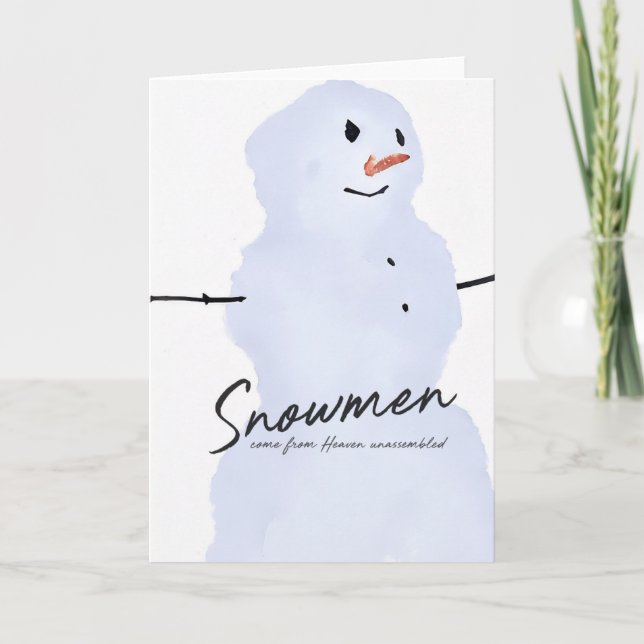 ENKELT SNÖMAN Julkort Tack Kort (Framsida)