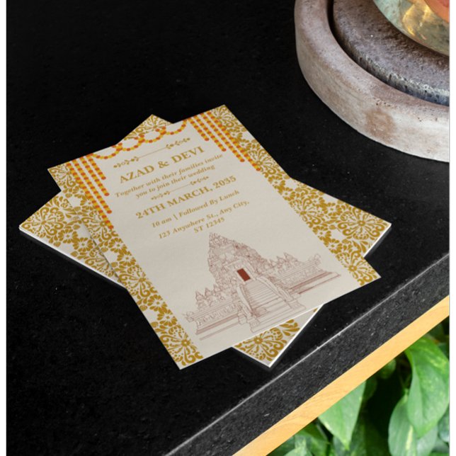 Enkelt södra Indiska Bröllop Inbjudningar (Skapare uppladdad)