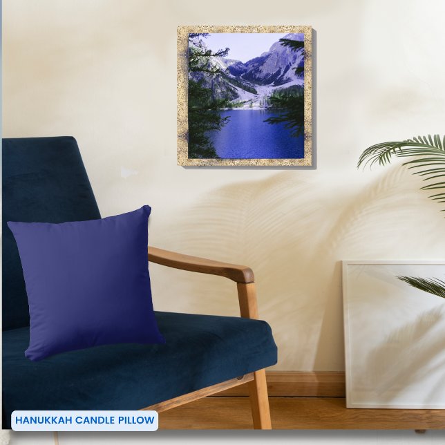 Enkelt Solid Färg Navy Blue Kudde (Simple Solid Color Navy Blue Throw Pillow)