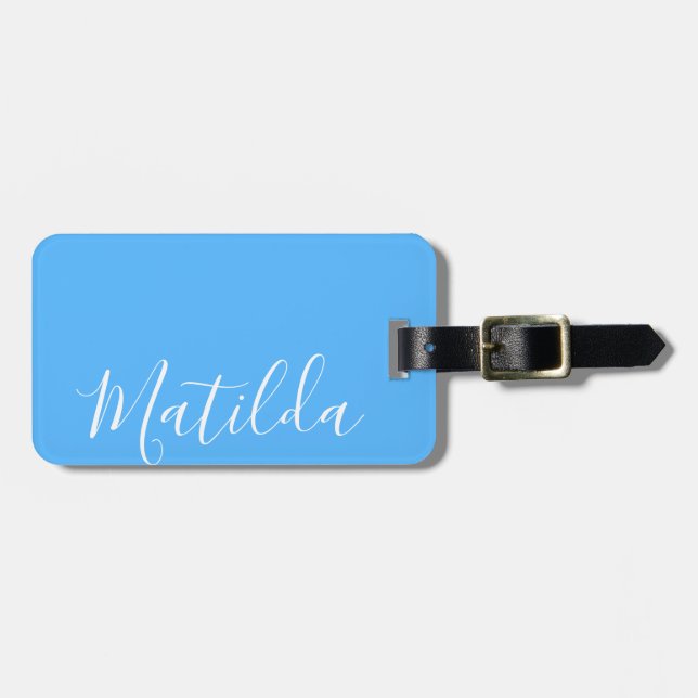 Enkelt Solid färg Neon Personlig Namn Bagagebricka (Horisontell Framsida)