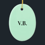 Enkelt solitt färg lägger till namn-textmonogram julgransprydnad keramik<br><div class="desc">Anpassa malldesign</div>