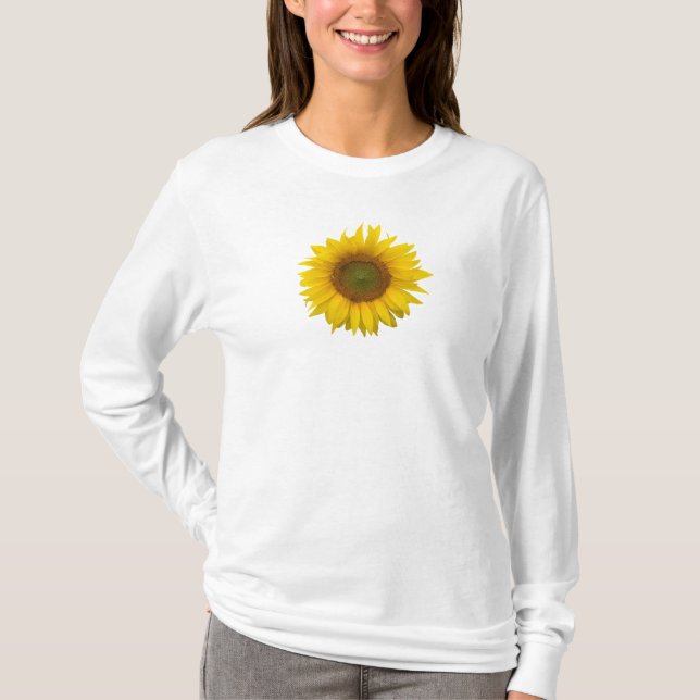 Enkelt solroscute Blommigt Land T Shirt (Framsida)