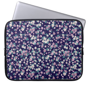 Enkelt, sömlöst blommönster med ljusstark färg laptop fodral