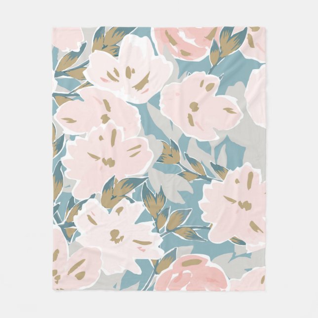 Enkelt sömlöst flöde mönster i hand plockade gouac fleecefilt (Framsidan)