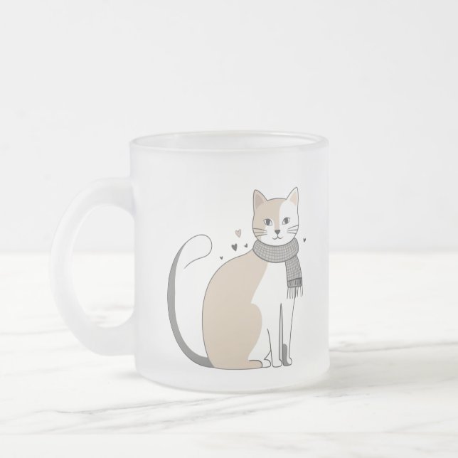 Enkelt sött katt kattunge-djurmjöl från Alla hjärt Frostad Glasmugg (Vänster)