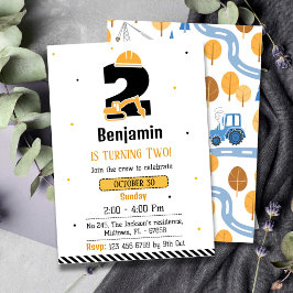 Enkelt sött lastbil-barn, andra födelsedag inbjudningar