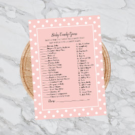 Enkelt Sött Rosa Baby Candy Shower-spel Inbjudningar