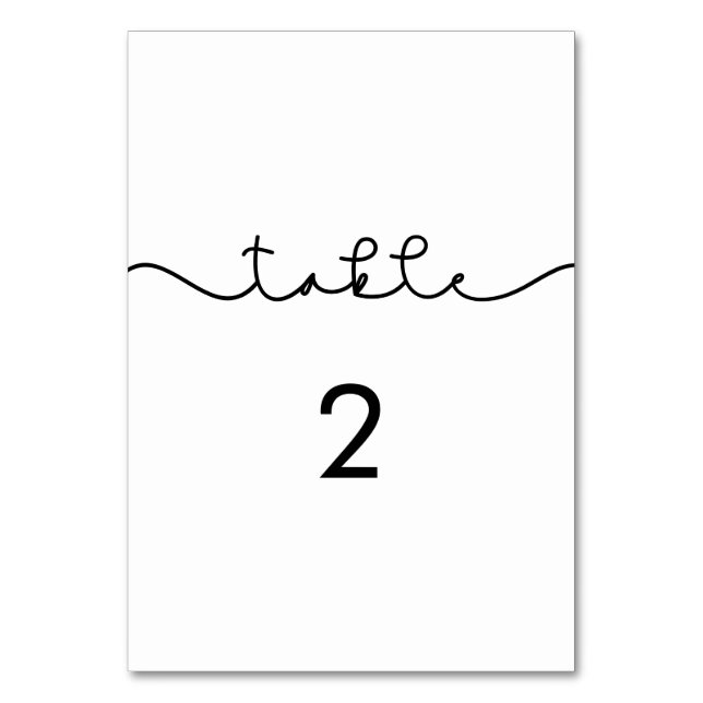 Enkelt sött teckensnitt bröllop bordsnummer (Framsidan)