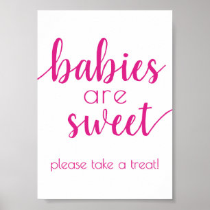 Enkelt Spädbarn är Sweet Signal för Shock rosa S Poster
