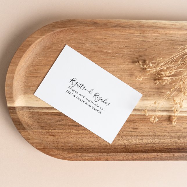 Enkelt spanska Bröllop Gift-register Tilläggskort (Skapare uppladdad)