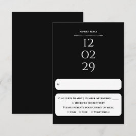 Enkelt Speciellt datum för svartvitt Bröllop OSA Kort