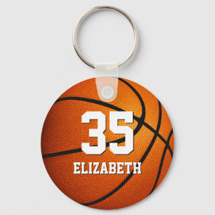 enkelt sportflickornas basketbollsnummer nyckelring