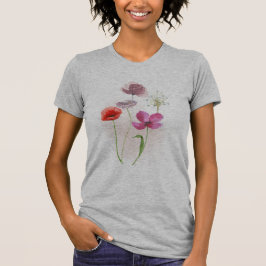 Enkelt Stem-Blommigt T Shirt