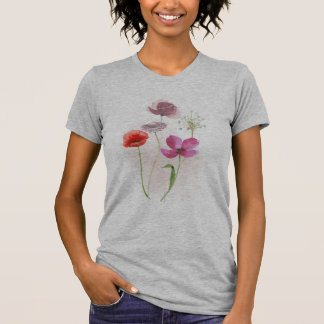 Enkelt Stem-Blommigt T Shirt