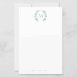 Enkelt stiliserat monogram brevpapper