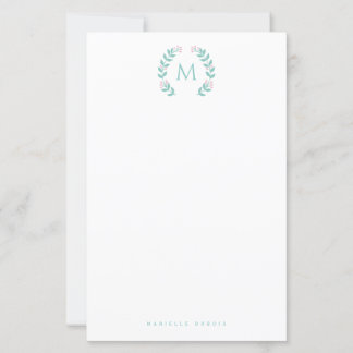 Enkelt stiliserat monogram brevpapper