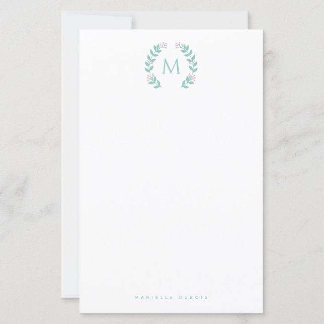 Enkelt stiliserat monogram brevpapper (Framsida)