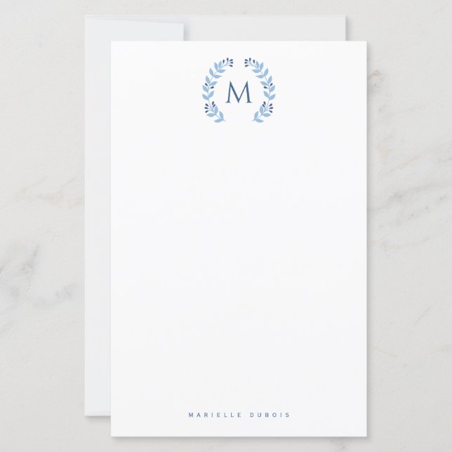 Enkelt stiliserat monogram brevpapper (Framsida)