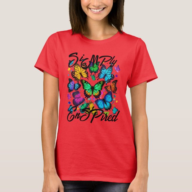 Enkelt stimulerad vibrerande fjärilar T-Shirt (Framsida)