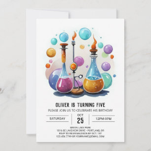 Enkelt Stollig Scientist Birthday Inbjudningar